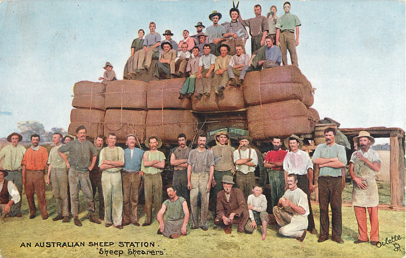 Sheep shearers posing for a photo